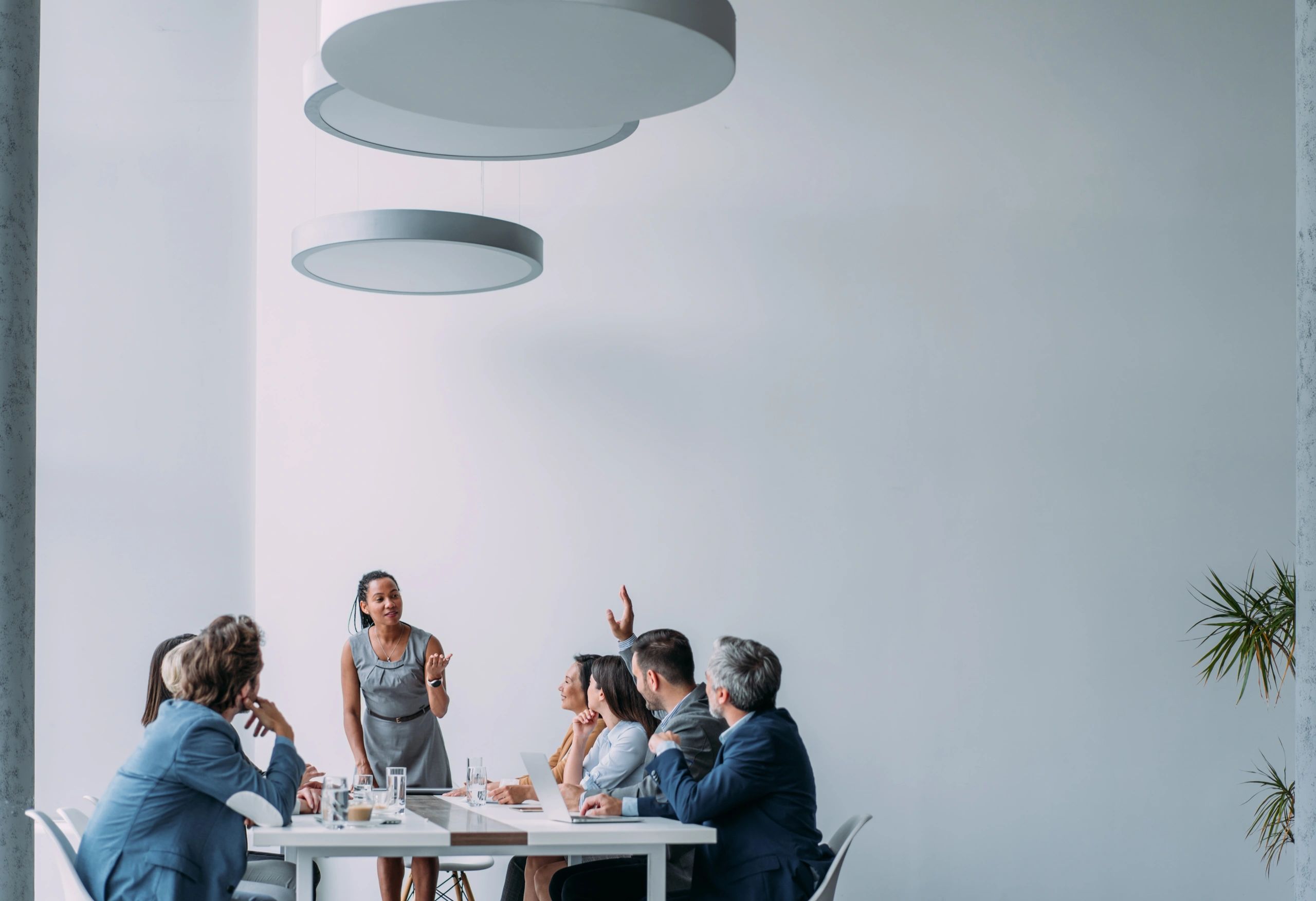 Business presentation to a team