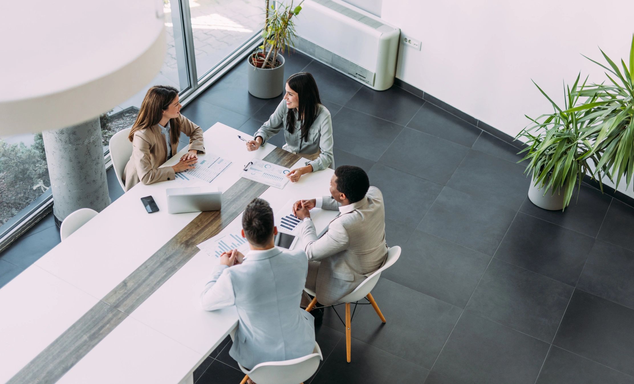 Team meeting around a conference table